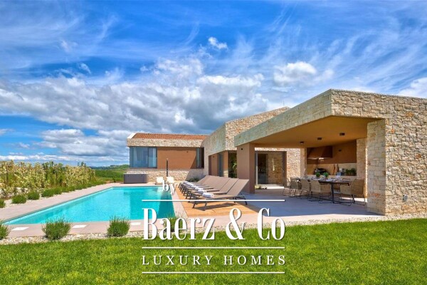 photo 2 Istria, Brtonigla, luxury stone villa 324 m2 with panoramic sea view