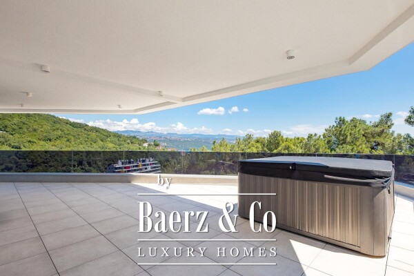 photo 2 Opatija, Center, beautiful four-room penthouse in a new building with a view of the sea of 246 m2