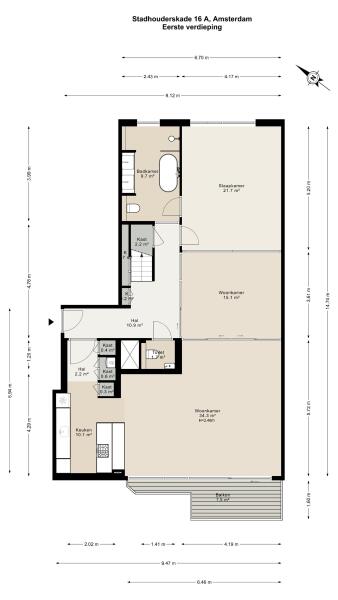 Floor Plan 1 - Stadhouderskade 16 A