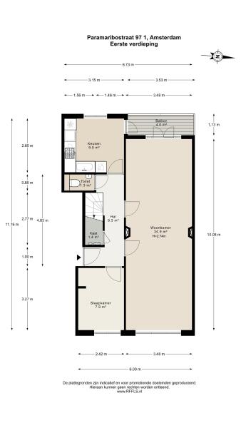 Floor Plan 1 - Paramaribostraat 97 1